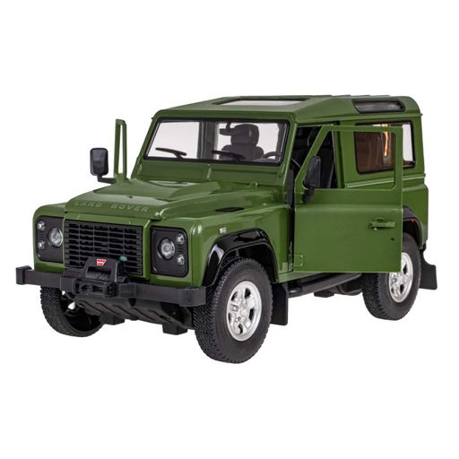 Машинка на радиоуправлении Land Rover Defender 1:14 зеленая RASTAR – открывающая дверь, пульт 2,4 ГГц (2009096)