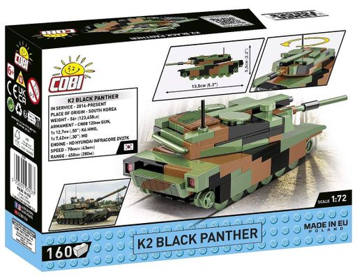 Конструктор детский танк K2 Black Panther COBI 3107 (2009241)