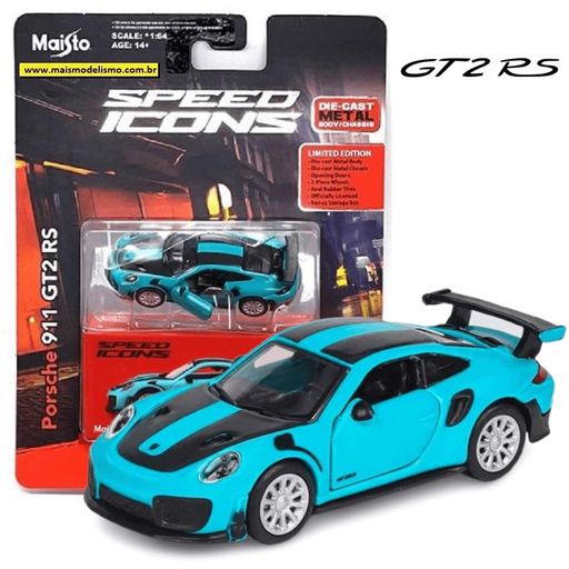 Коллекционная модель Maisto: Speed Icons — Porsche 911 (991-2) GT2 RS Coupe 2017 Blue / Синяя (1:64) — 15707BL (2009257)