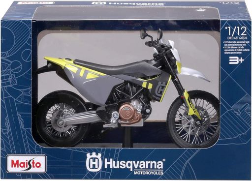 Коллекционная модель Maisto: Husqvarna 701 Supermoto (2023) / Белая с графикой (1:12) — 32726 (2009284)