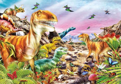 Пазл Clementoni: SuperColor — Land of Dinosaurs / Земля динозавров (104 элемента) — 25768 (2010490)