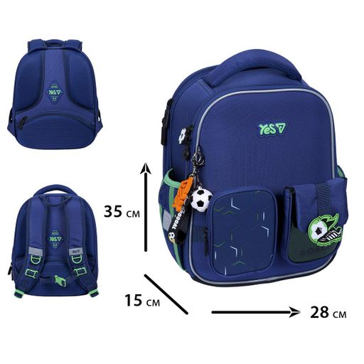 Рюкзак школьный каркасный Yes Football Fan H-100S для мальчика 35 см (550219) (2011258)