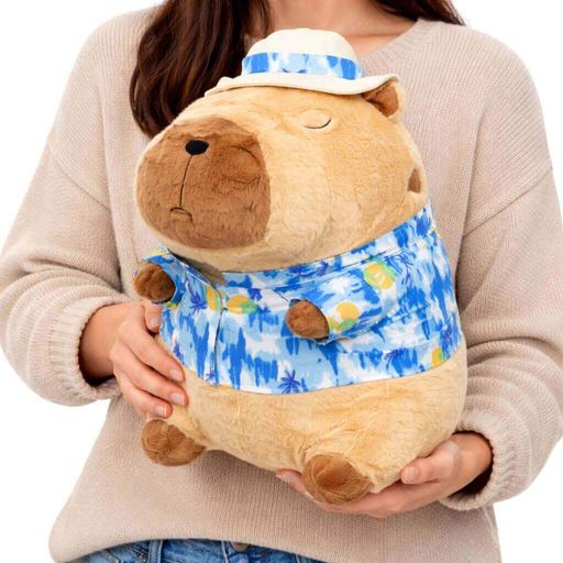 Игрушка-подушка Капибара в рубашке 40 см — мягкая плюшевая подушка-обнимашка, коричневая, арт. M17705-1 (2012162)