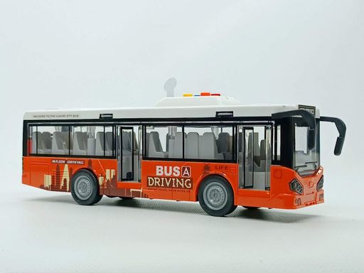 Гоодской транспорт Shantou Автобус "Driving bus" музыкальный, оранжевый (28 см) JS120-120A-1 (2012169)