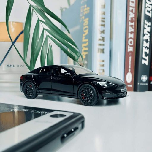Машинка Автопром "Tesla Модель S с зарядной станцией" черная, 1:24 (18 см) AP7713-4 (2012189)