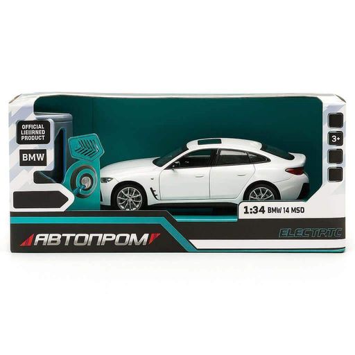 Электромобиль BMW i4 M50 Автопром 1:34 белый со звуком и светом 68714-1 (2012200)