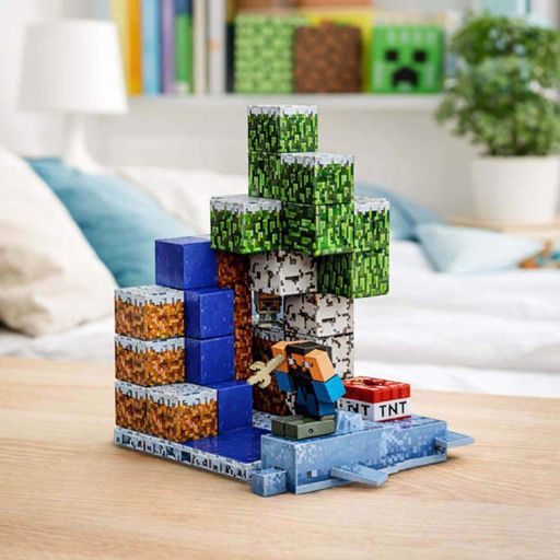 Магнитный конструктор Minecraft Magnet World 56 деталей — блоки 2×2 см, фигурки Стив и дельфин, арт. T9914 (2012206)