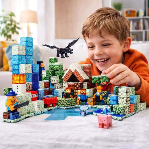 Магнитный конструктор Minecraft Magnet World 383 детали — игровой набор с фигурками, арт. T9920 (2012223)