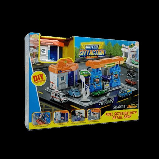 Игровой набор Yi wu jiau "АЗС" с машинками SK-6605 (2012243)
