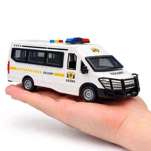 Игрушечная машинка Полиция Escort 608A 25 см — полицейский микроавтобус на батарейках со светом, звуком и открывающимися дверями (2012257)