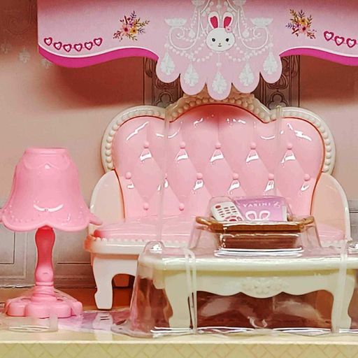 Набор мебели для фигурок Yasini 6619 Hall Room с зайчиком — диван, телевизор, качеля, торшер (2012258)