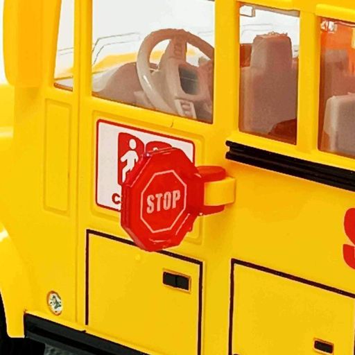 Игрушка школьный автобус JS125 27 см — инерционный, свет и звук, открывающаяся дверь, жёлтый (2012259)