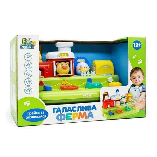 Обучающая музыкальная игра Pop-Up «Громкая ферма» — домашние животные, украинский язык, звуки и стишки, FT0059 (2012287)