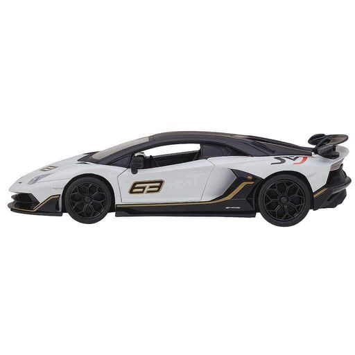 Металлическая машинка Автопром Lamborghini Aventador SVJ 1:24 белая — со светом, звуком и открывающимися дверями, арт. 68269A-2 (2012302)