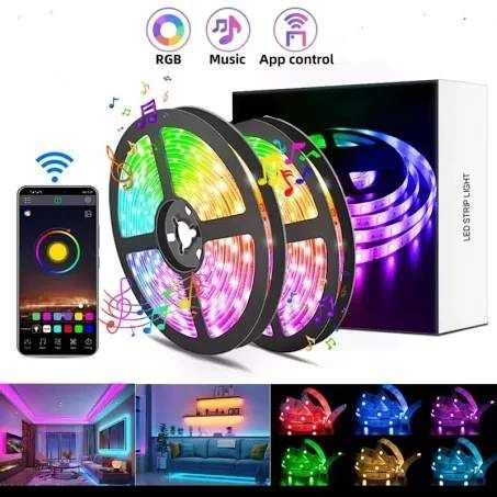 Светодиодная лента RGB 5050 с пультом дистанционного управления и источником питания. Многоцветная лента (2012586)