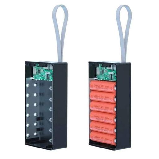 Корпус для повербанка на 12 аккумуляторов, C12PD, Черный / Корпус Power Bank / Бокс для повербанка / Корпус павербанка (2012685)