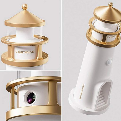 Музыкальный ночник "Маяк" с проекцией луны, USB / Ночник маяк с датчиком движения / Проектор ночник (2012747)