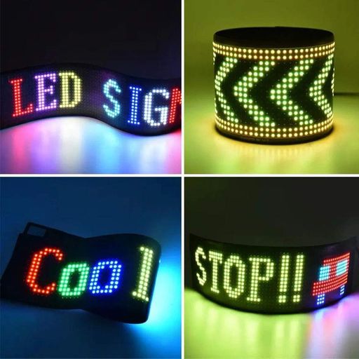 Светодиодная LED панель для авто 35х10, USB + пульт / Гибкий экран с анимацией / Гибкая LED панель в машину (2012774)