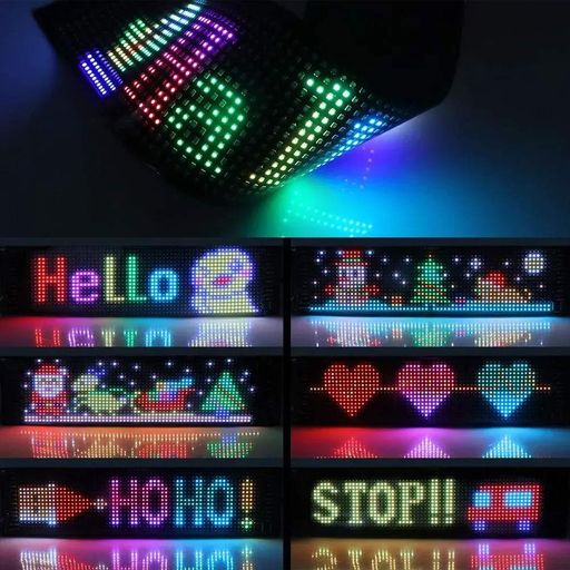 Светодиодная LED панель для авто 96х16, Bluetooth, USB + пульт / Гибкая LED панель / Гибкий экран с анимацией (2012775)
