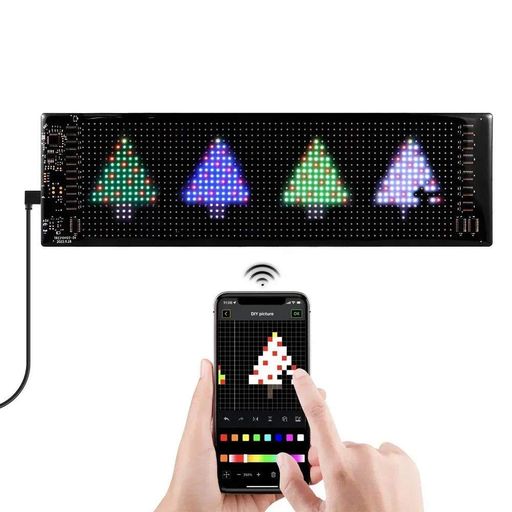 Светодиодная LED панель для авто 96х16, Bluetooth, USB + пульт / Гибкая LED панель / Гибкий экран с анимацией (2012775)