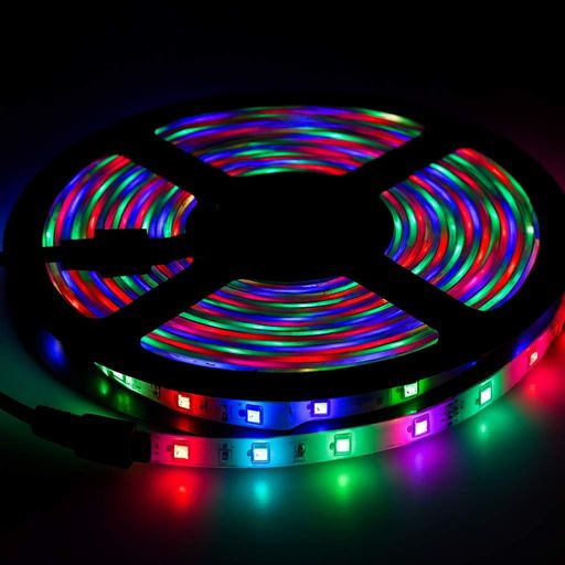 LED лента от сети, 5м + пульт и блок питания / Светодиодная лента / Подсветка для комнаты / Самоклеющаяся лента (2012811)
