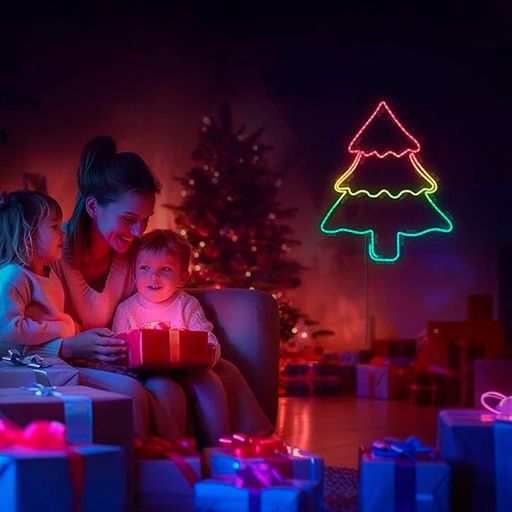 Неоновая лента светодиодная 5 м, LED NEON, 12V-220V, Разноцветный / RGB лента / Светодиодная RGB силиконовая подсветка (2012815)