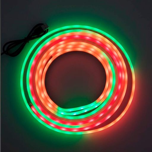 Неоновая лента светодиодная 5 м, LED NEON, 12V-220V, Разноцветный / RGB лента / Светодиодная RGB силиконовая подсветка (2012815)