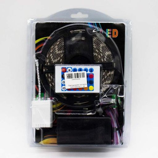 Светодиодная LED лента 5м 5050, с блоком и пультом / Разноцветная RGB лента для подсветки (2012832)