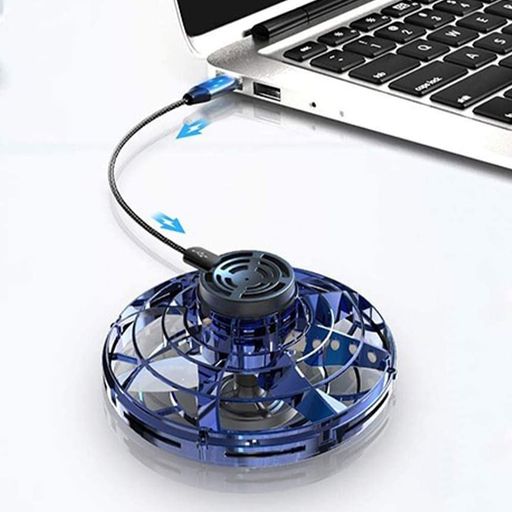 Летающий спиннер с подсветкой FLY, с USB зарядкой, Синий / Детская игрушка летающая тарелка / Электроспиннер (2012840)