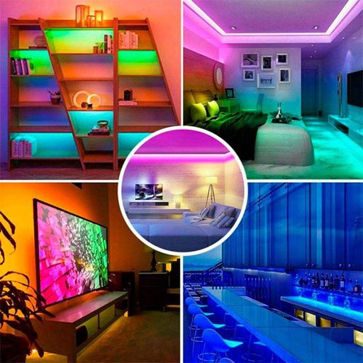 Светодиодная лента RGB, 5 м + Пульт + Блок питания 3528 RGB / Комплект многоцветная LED подсветка (2012848)