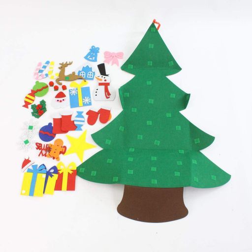 Детская елочка с игрушками из фетра (100х59 см) Chrismas Free / Елка для детей на стену (2012865)