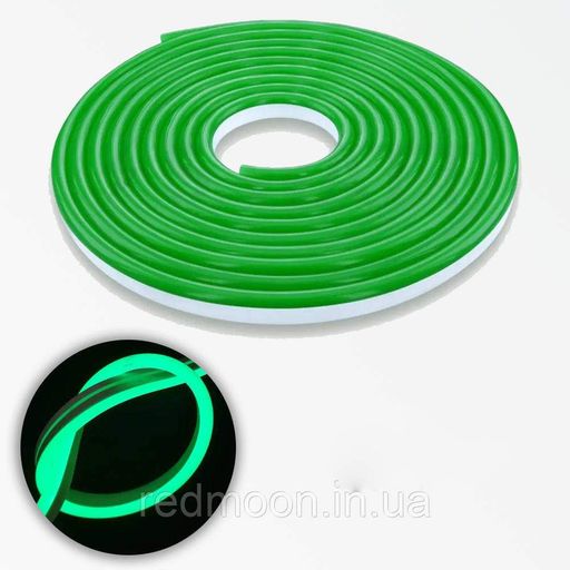 Силиконовая лента LED 5 м, NEON 12V-220V, Зеленая / Гибкий светодиодный неон (2012876)