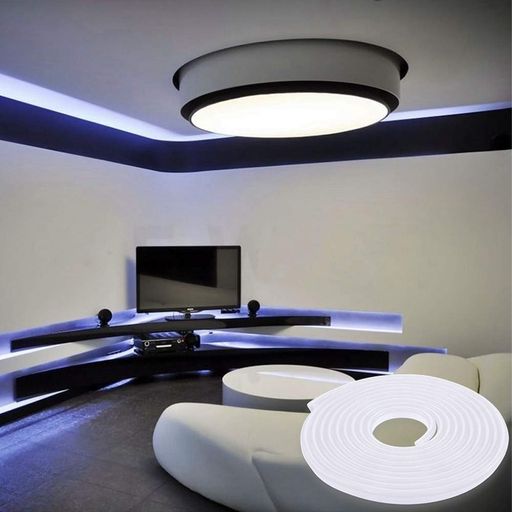 Гибкая неоновая лента 5 м, NEON 12V-220V, Белый / Силиконовая LED лента / Лента светодиодная (2012883)