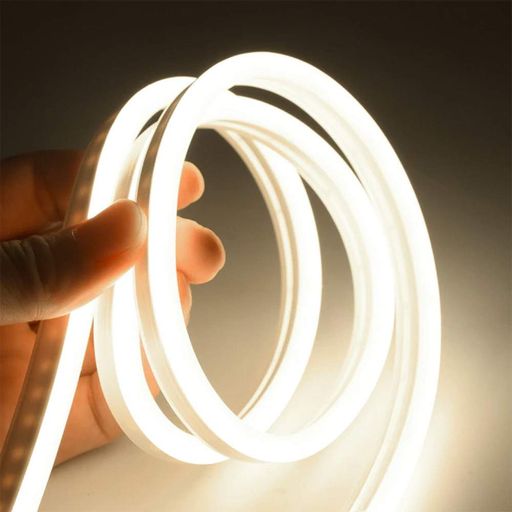 Гибкая неоновая лента 5 м, NEON 12V-220V, Белый / Силиконовая LED лента / Лента светодиодная (2012883)