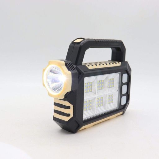Ручной фонарь аккумуляторный 2800мАч, с USB, Солнечной панелью и Power Bank, HS-8029-7-A / Переносной прожектор (2012944)