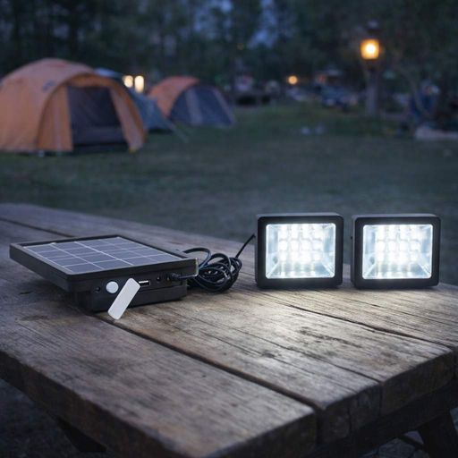 Прожектор с солнечной панелью 2 шт, 6V/3W, USB, EP-05 / Аккумуляторная лампа прожектор / Светодиодный прожектор (2013027)