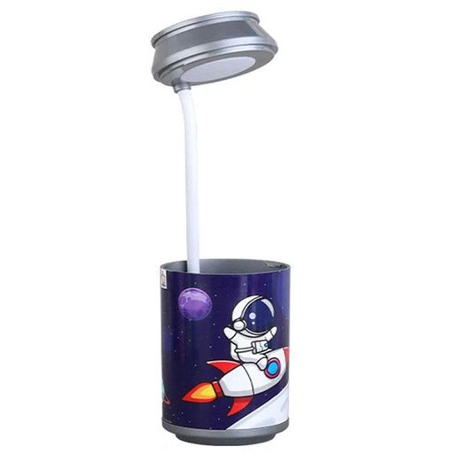 Настольная лампа + держатель для ручек "Космонавт", USB / Детская LED лампа / Аккумуляторный светильник-ночник (2013049)