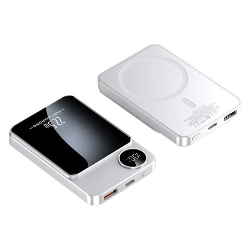 Магнитный повербанк 5000 мАч, 22,5W, MagSafe, Белый / Павербанк для телефона / Беспроводной повербанк / PowerBank MagSafe (2013096)