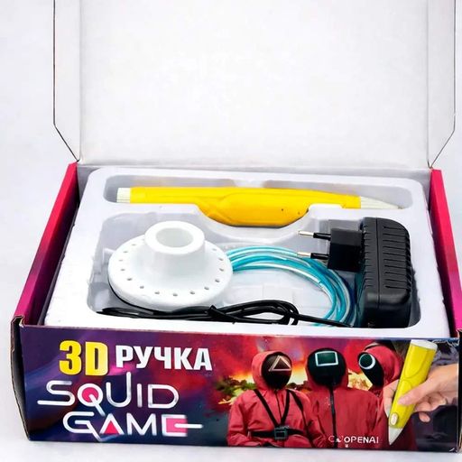 3D ручка принтер от сети + 3 стержня, Желтый / 3д ручка для рисования / Триде ручка детская (2013107)