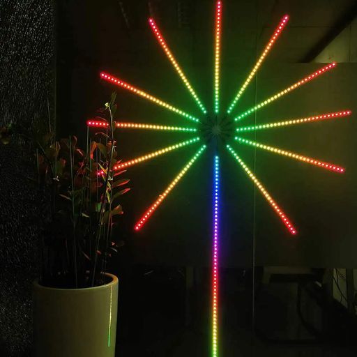 Светодиодная лента Фейерверк от USB, с Bluetooth и пультом / Смарт LED лента на стену / Умная неоновая лента (2013108)