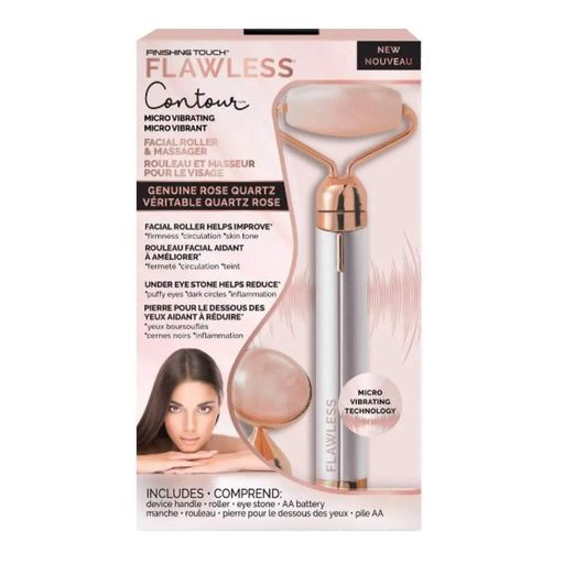 Ролик-массажер для лица от батареек, 2 насадки, Flawless Facial Roller / Роллер для лица / Роликовый массажер (2013157)