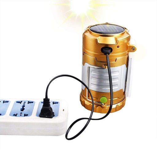 Кемпинговый фонарь на солнечной батарее, 5 + 1LED COB, TJ-288, Коричневый / Аккумуляторный фонарь Power Bank / Переносной фонарь (2013284)