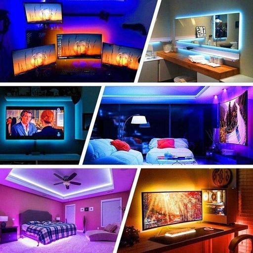 Светодиодная лента 5м, от USB, Bluetooth + пульт, BL-5V-USB / Многоцветная LED лента / Лед лента / Подсветка в комнату (2013286)