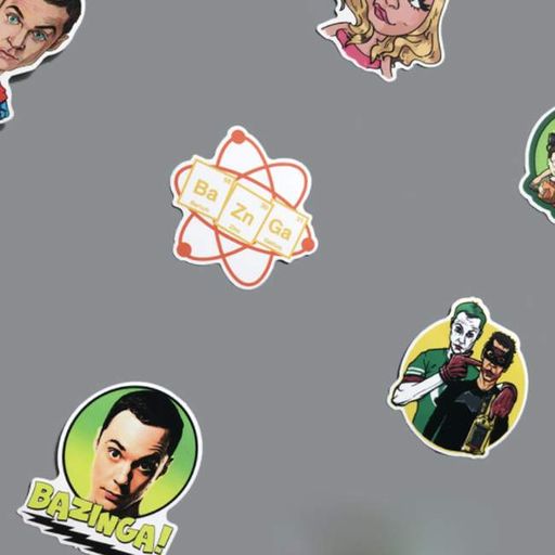 Наклейки стикеры Сериал Теория Большого Взрыва The Big Bang Theory Takara Tomy самоклеющиеся 50 шт. (2013312)