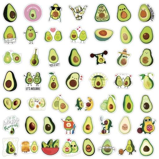 Наклейки стикеры виниловые Авокадо Emoji Takara Tomy на предметы набор 100 шт. (2013367)