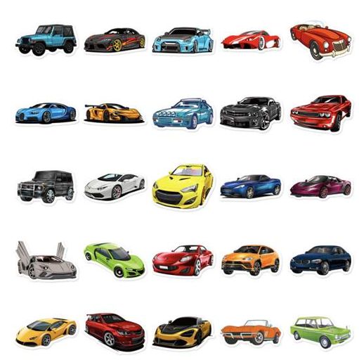 Набор виниловых наклеек Машины на ноутбук телефон авто 50 шт. Takara Tomy (2013568)
