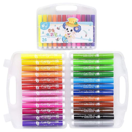 Water color pen Набор фломастеров  229-24(Blue) 24 цвета, в пластиковом боксе Bambi (2013779)