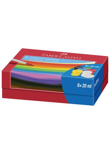 Гуашь FABER CASTELL 6 цв. 20 мл темпера (121040) (2014021)