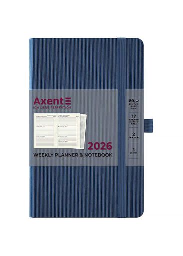 Еженедельник 125*195 AXENT 2026 Partner Lines голубой датированный (8515-26-48-A) (2014055)