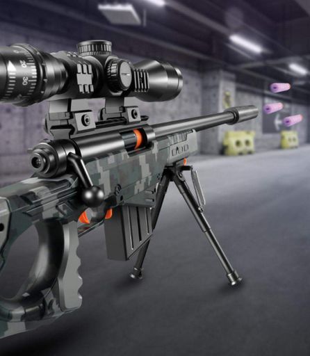 Детализированная снайперская винтовка AWM 98K + Набор патронов, с мягкими пулями-присосками, Детская игрушечная прицел Оптика (2014103)
